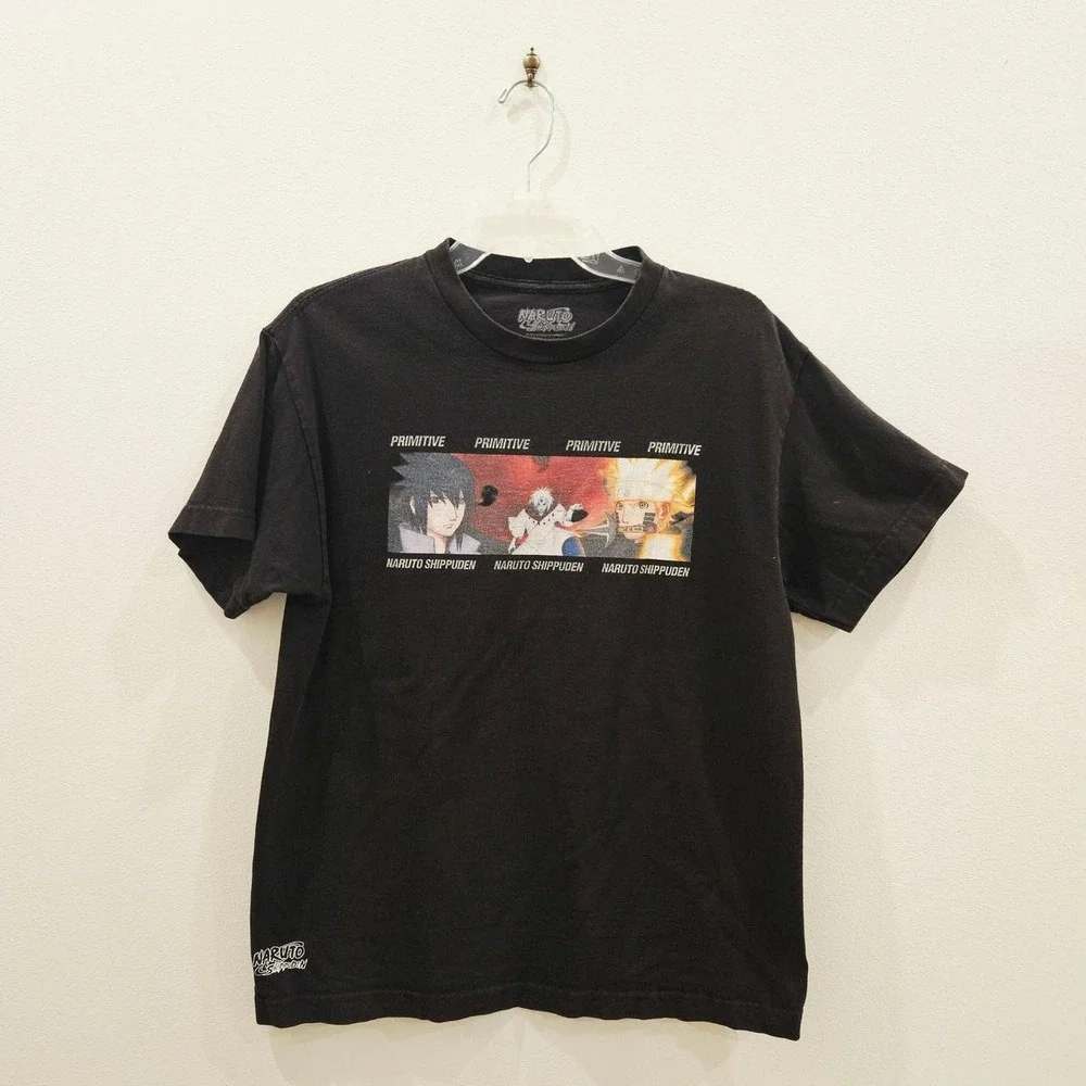 Primitive x Naruto Shippuden T-Shirt Men's M Black Anime Graphic Tee